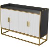 Contemporary Kitchen Buffet Cabinet with Countertop Safety Fence, Freestanding Sideboard Storage for Dining Room, Entryway, Bedroom - 4 of 4