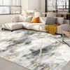 Abstract Modern Washable Low Pile Area Rug with Rubber Backing Foldable Stain Resistant Carpet for Bedroom Living Room - 3 of 4