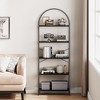 Bookshelf 5 Tier Bookcase Arched Display Racks Tall Standing Bookshelves Metal Frame Open Storage Rack Shelf - 3 of 4