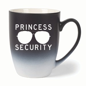 Elanze Designs Princess Security Two Toned Ombre Matte 10 ounce New Bone China Coffee Tea Cup Mug, Black and White - 1 of 4