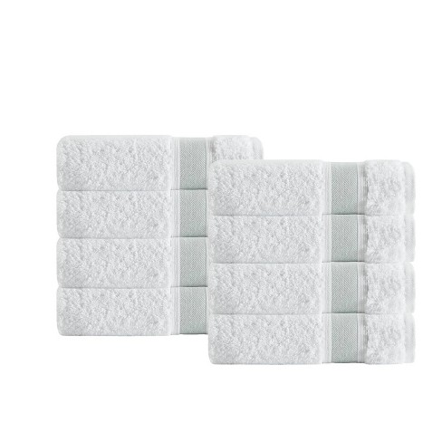 8pc Cotton Bath Towel Set Dark Green : Target