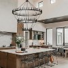 BAOURE Extra Large Black Wagon Wheel Chandelier, Farmhouse Pendant Light Fixture, Round Rustic Large Chandeliers - 3 of 4