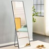 FONTOI Full Length Mirror, Floor Standing Mirror with Stand, Wall Mounted Mirror, Makeup Mirror for Bedroom, Cloakroom, Black, 23"*0.79"*65" - 4 of 4