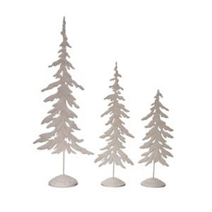 Transpac Rustic Metal Snowy Trees Set of 3 for Christmas Decor, Charming Decorative Objects for Holiday Home Styling - 1 of 4