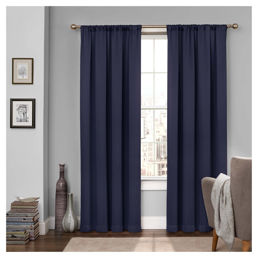 Tricia Room Darkening Curtain Navy Blue 52x63 Eclipse