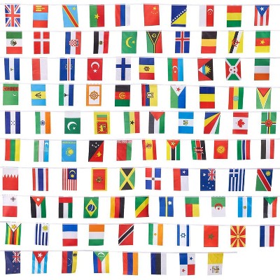 Juvale 100 World Country International Flags Pennant Banners 80-Feet for Party Decorations 9.2 x 5.2 in