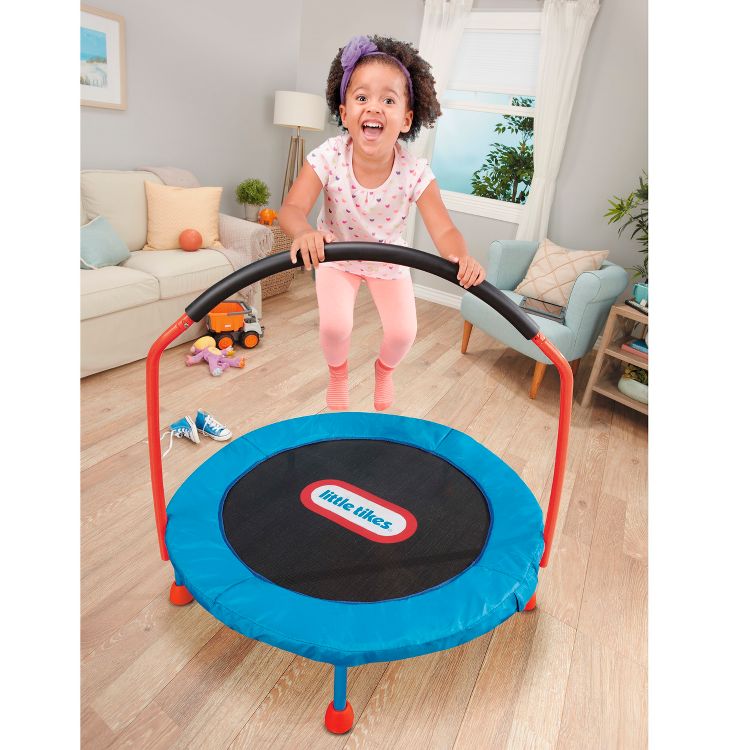 Little Tikes 25&#39;&#39; Round Easy Store 3&#39; Folding Trampoline - Blue/Black/Red, 3 of 5