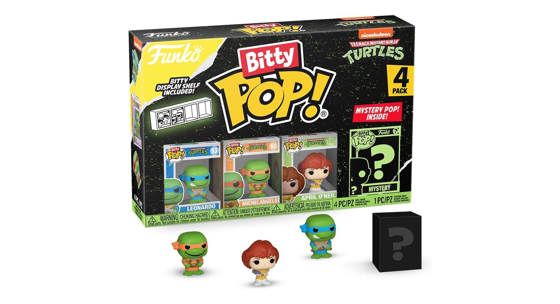 Funko Bitty POP! Teenage Mutant Ninja Turtles 4-Pack – Leonardo, Michelangelo, April O’Neil & Mystery Mini Figure