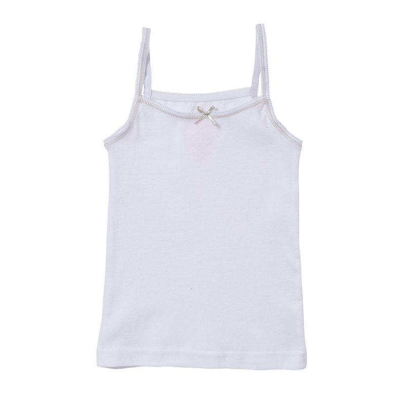 Sportoli Girls Ultra Soft 100% Cotton Tagless Cami Undershirts 4-Pack, 3 of 7