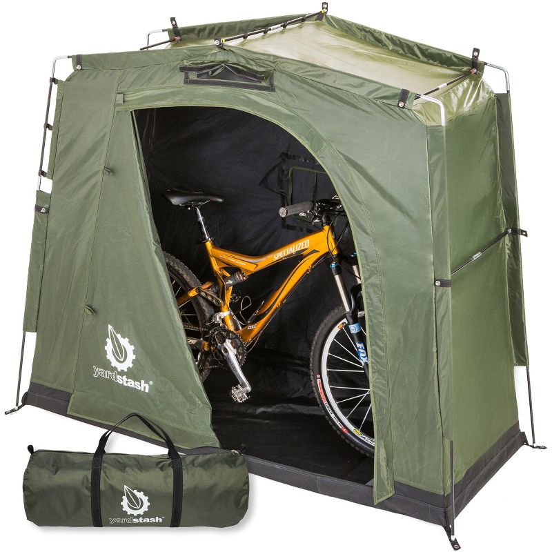 YardStash Outdoor Storage Shed - Heavy Duty Green Waterproof Tent for Bike & Garden Supplies, 1 of 6