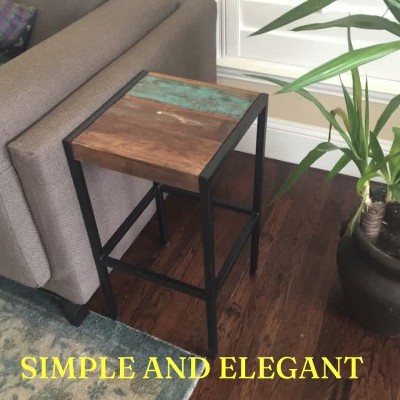 Handcrafted Reclaimed Wood Side Table Natural - Timbergir