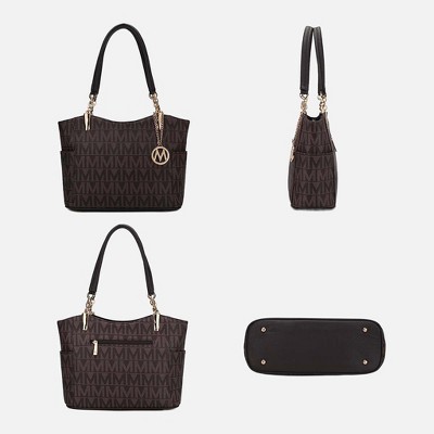 MKF Collection Large Signature Tote Handbag with Zip-Top Closure, Braylee – MKF Collection by Mia K – Grey — фото 5