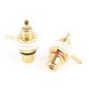 Unique Bargains Nickel Gold Plated Metal Panel Mount Audio Terminal RCA Female Bulkhead Connector Gold Tone 10 Pcs - 2 of 4