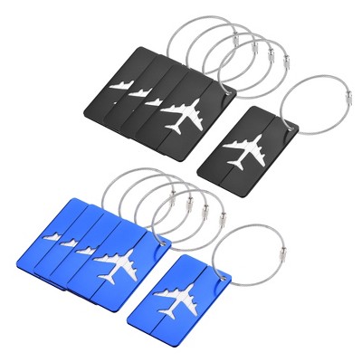 Unique Bargains Aluminium Lightweight Backpack Identifier Card Luggage Tags 5 Pcs