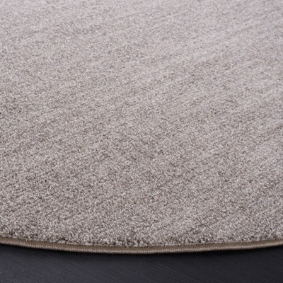Lasa Light Grey Round Hand-Knotted Synthetic Area Rug