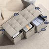 Ornavo Home Collapsible Large Storage Bench Ottoman with Drawers - 40" Inch - 4 of 4