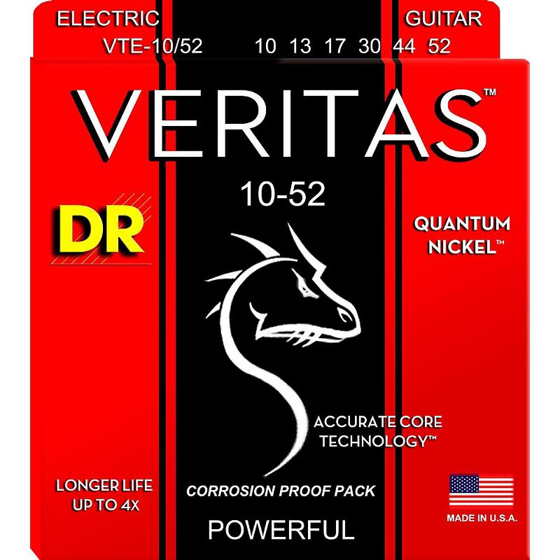 DR Strings Veritas - Accurate Core Technology Big and Heavy Electric Guitar Strings (10-52) 3-PACK, 2 of 4