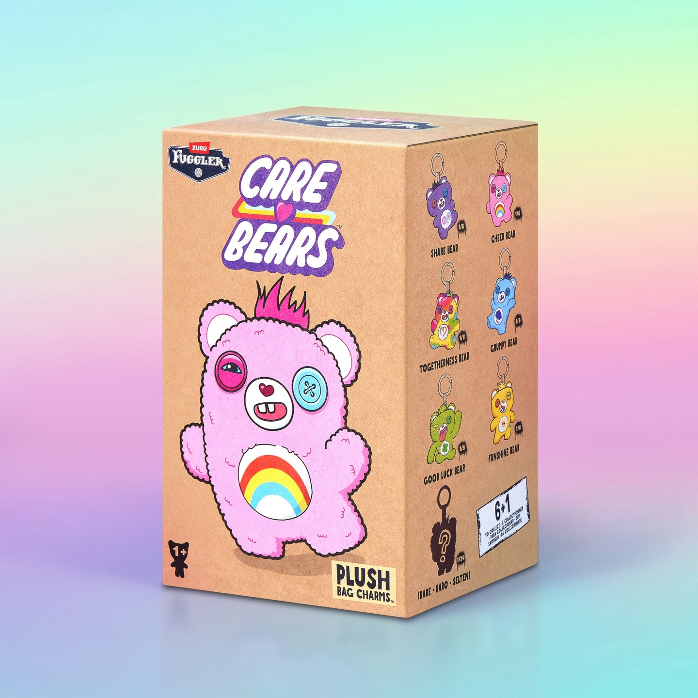 Детские мягкие игрушки Fuggler Care Bears Keyring Charms 5" — фото 2