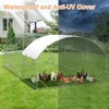Large Metal Chicken Coop, Chicken Runs for Yard with Cover, Chicken Run with Double Door, and Tri-Supporting, Walk in Chicken Coop for Outdoor - 4 of 4