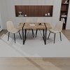 NicBex 55" Dining Table Set for 4 Modern Dark Wood Dining Table Metal Base with 4 Chairs for Dining Room, Beige - 2 of 4