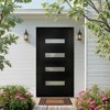 Lirago Fiberglass Front Door 36x80in Brickmould Frosted Glass Contemporary Sound Insulation Left Hand Inswing Black Finish Vinyl Frame - 4 of 4
