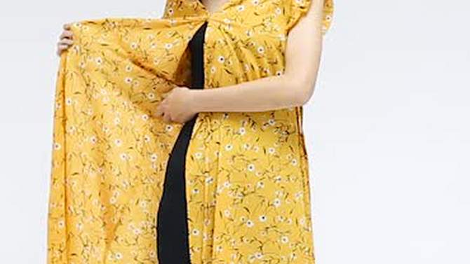 Allegra K Women's Boho Flutter Sleeve V Neck Belted A-Line Wrap Midi Floral Dress, 2 of 8, play video