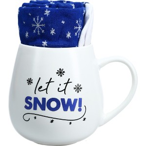 Pavilion Gift Company - Snow - 15.5 oz Mug and Sock Set - Drinkware - 1 of 1