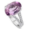 Pompeii3 4 3/4Ct Amethyst Diamond Split Shank Engagement Ring 14k White or Yellow Gold - 3 of 4