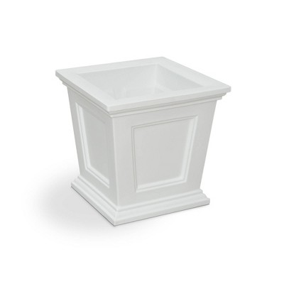 Fairfield Classic White 17" Square Self-Watering Polyethylene Planter