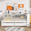 Full Size Bed with L-shaped Bookcases and Drawers - 2 of 4