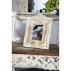 14"x11" Wooden Scroll Handmade Intricate Carved 1 Slot Photo Frame White - Olivia & May - image 2 of 4