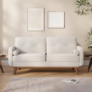65" Modern Loveseat Sofa, 2 Seater Upholstered Sofa Couch With Wide Armrest, Deep Seat Sofa Couch for Living Room Office Bedroom Apartment - 1 of 4