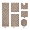Hugo 6-Piece Bath Rug Set 100% Premium Cotton Tufted Chevron Pattern Bathmats for Bathroom, Super Soft Absorbent Machine Washable - 2 of 4