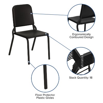 Black Stackable Plastic and Steel Music Chair
