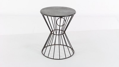 Galvanized Metal Wire Leg Accent Stool