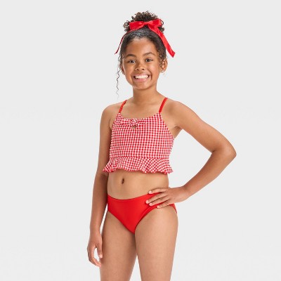Girls' Americana Puff Gingham Bikini Set - Cat & Jack™