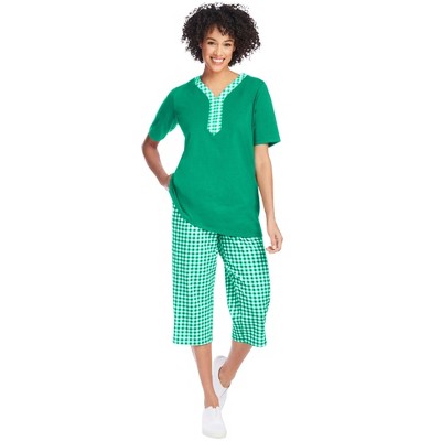 Woman Within Plus Size 2-Piece Tunic Capri Set