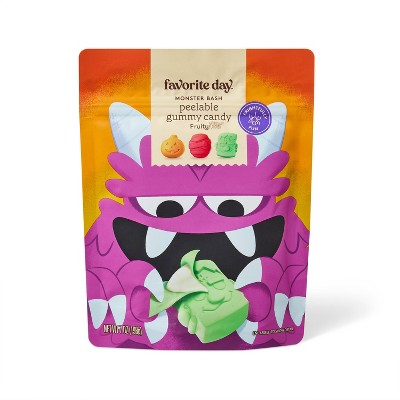 Halloween Monster Bash Peelable Gummy Apples Candy - 7oz - Favorite Day™