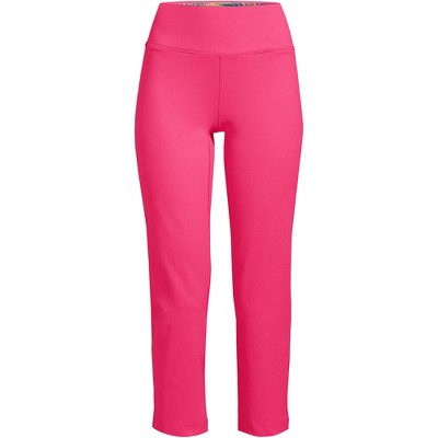 Lands' End Women's Tall Active Crop Yoga Pants - Large Tall - Hot Pink ...