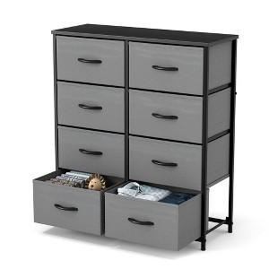 DOMETOUR Drawer Dresser for Bedroom, Fabric Storage Tower Tall Chest Organizer, Storage Cabinet Unit Bins Living Room Entryway Closet-Gray - 1 of 4