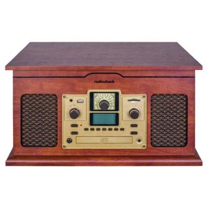 RadioShack 5W Classic Vintage 3 Speed RPM Vynil Turntable, CD Player, Bluetooth Out, Cassette Player, SD Card, RCA & FM Radio 4001791 - 1 of 4