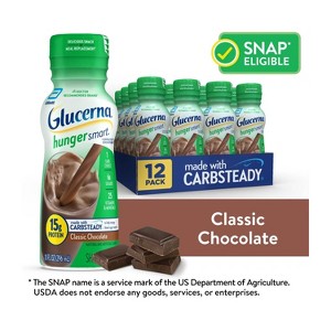 Glucerna Hunger Smart Shake Chocolate 10 Oz Diabetes-Friendly Nutritional Shake with Protein & Fiber for Hunger Control  Case of 24 - 1 of 4