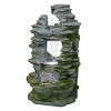 Alpine Corporation 39" Stacked Stone Rainforest Fountain: Polyresin, LED-Lit, Outdoor Decor - 2 of 4