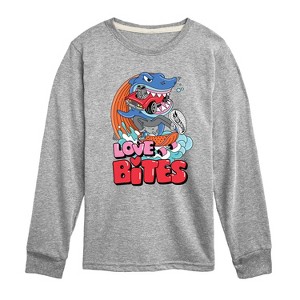 Boys' - Hot Wheels - Shark Love Bites Long Sleeve Graphic T-Shirt - 1 of 4