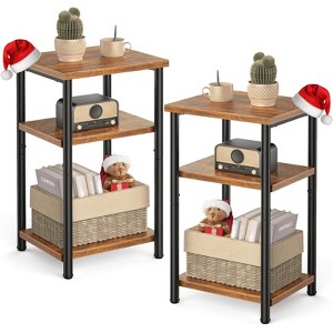MAYEERTY 3 Layer End Table with Adjustable Height, Small Bedside Table, Storage Shelf, Suitable for Bedroom, Living Room, Office - 1 of 4