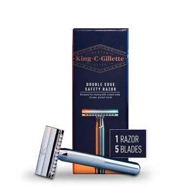 King C. Gillette Men's Double Edge Safety Razor+ 5 Double Edge Refill Blades - 6ct