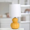 Simple Designs Chic Glow Stacked Double Gourd Ceramic Table Lamp Stylish Yellow White Shade - 4 of 4