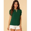 INSPIRE CHIC Women's Cutout Round Neck Cap Sleeve Casual Top - 4 of 4