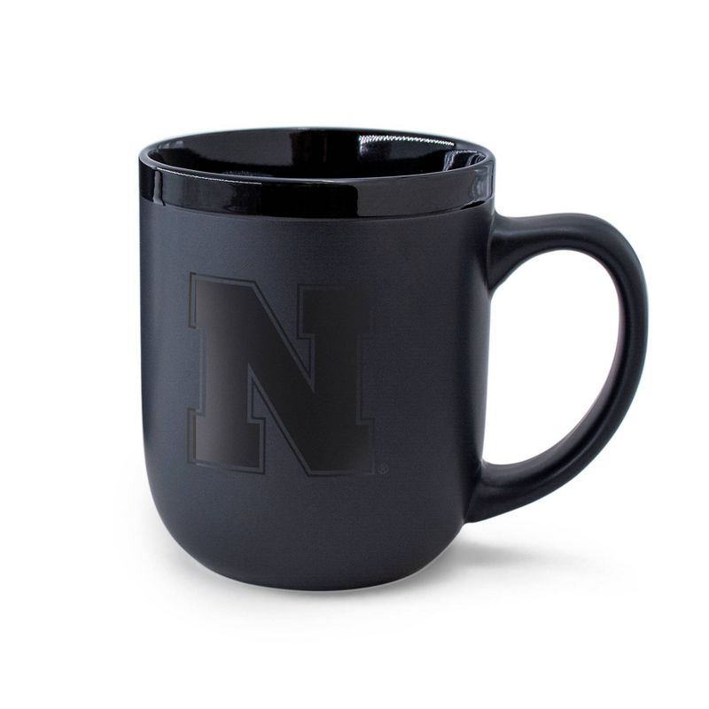 NCAA Nebraska Cornhuskers 12oz Ceramic Coffee Mug - Black, 1 of 4