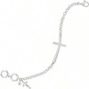 Organic Cross Chain Bracelet in Sterling Silver, 7.5 Fashionable and Exquisite, Suitable for Women - 3 of 4